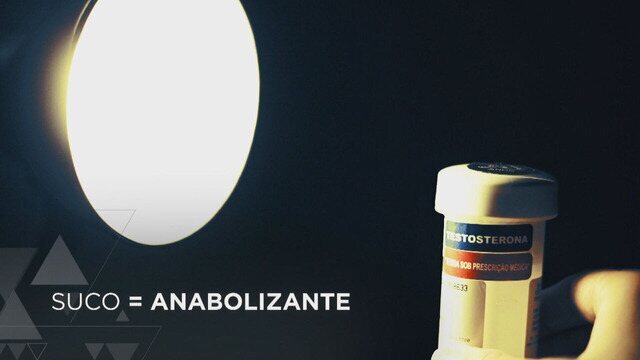 Frasco de testosterona exibido pelo Fantástico