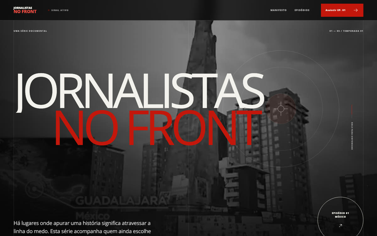 Página da série Jornalistas no front