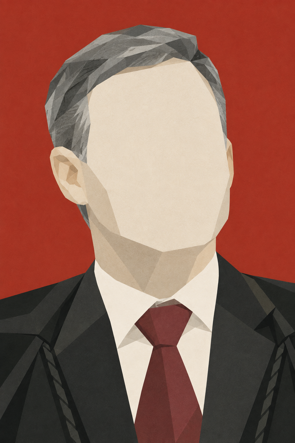 Retrato geométrico sem feições de André Mendonça.