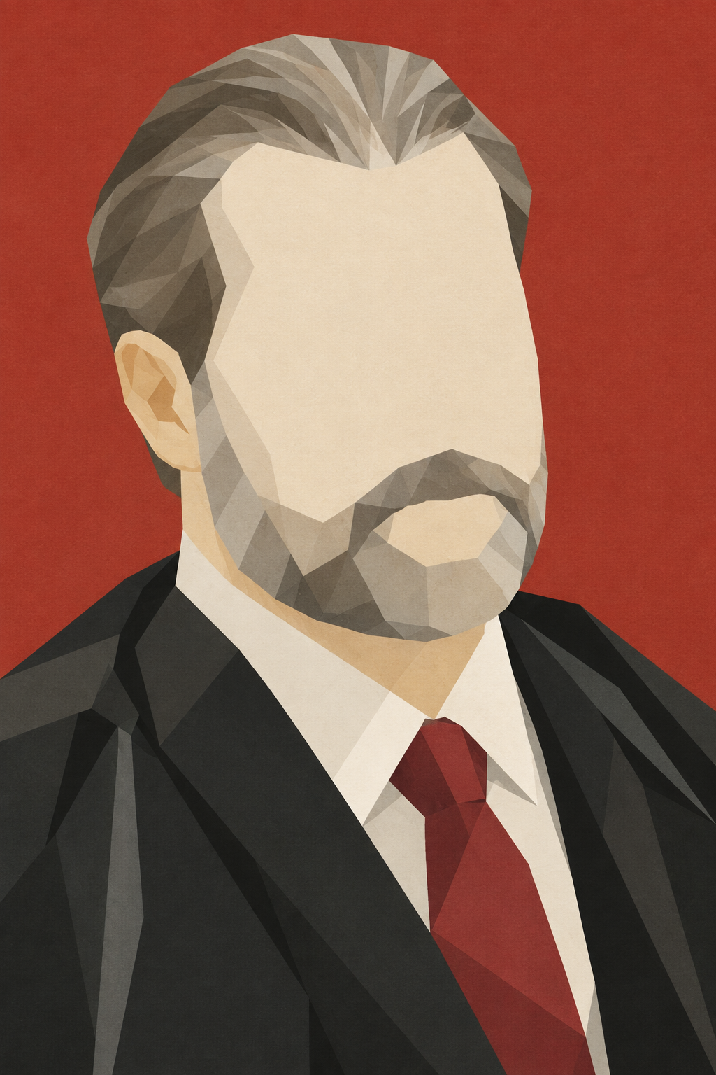 Retrato geométrico sem feições de Dias Toffoli.