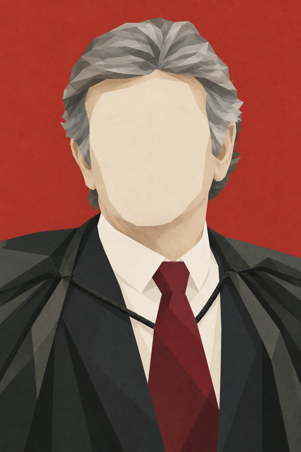 Retrato geométrico sem feições de Luiz Fux.