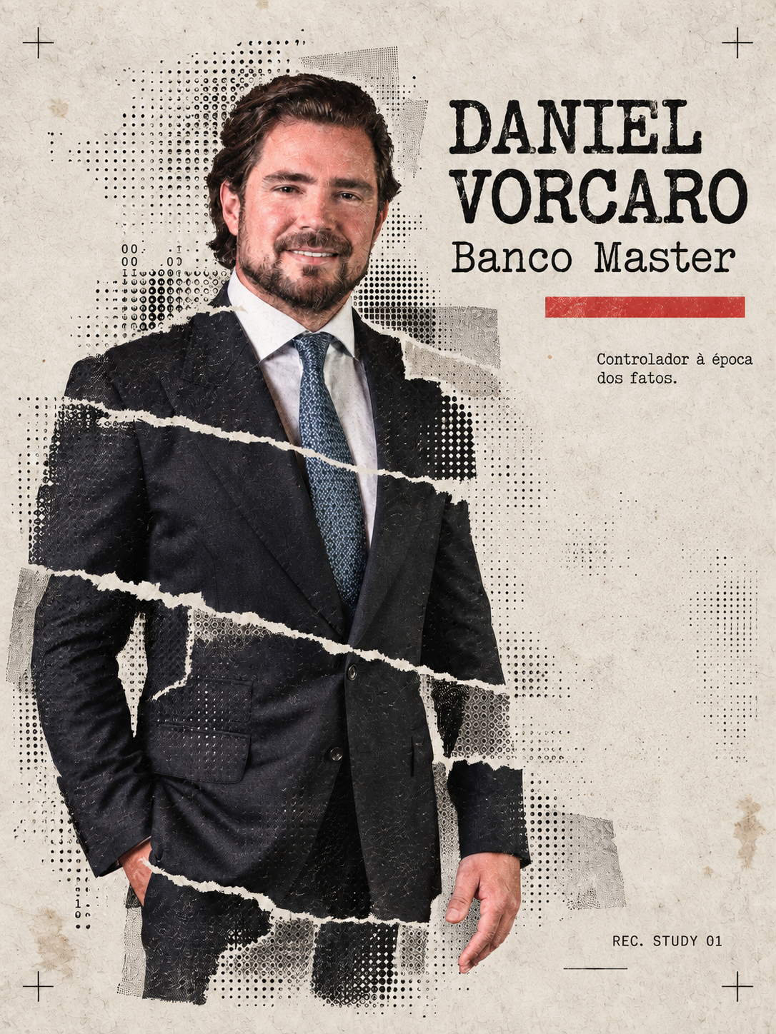 Colagem editorial de Daniel Vorcaro, Banco Master.