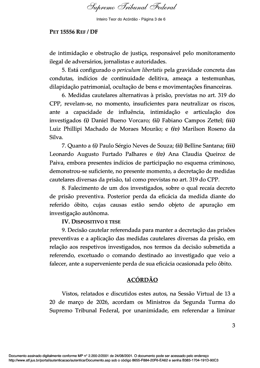 Fac-símile da página 3 do acórdão da Segunda Turma.