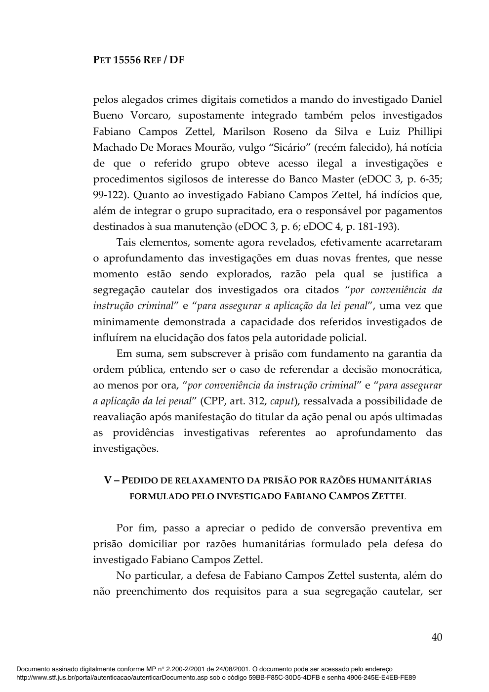 Fac-símile da página 40 do voto de Gilmar Mendes.